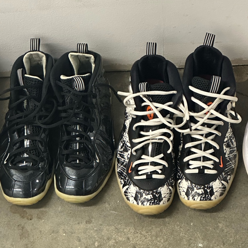 Black and White High-Top Sneakers with Glossy Finish
